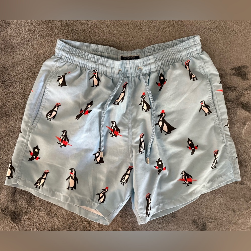 Granadilla Unique Penguin Print Blue Swim Trunks - Cape Town, SA